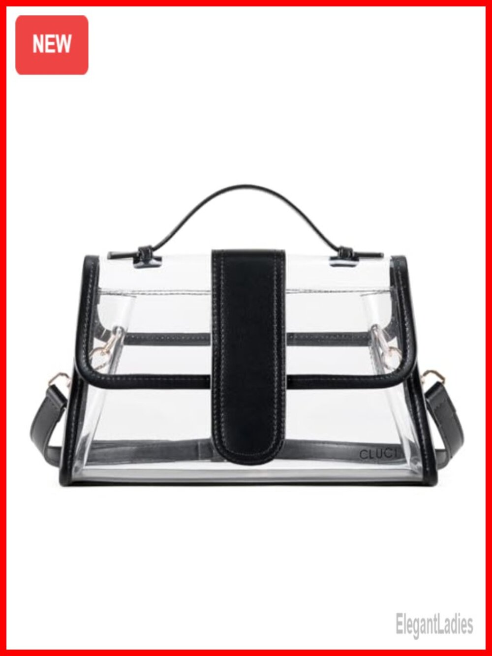 Stadium Approved Clear Crossbody Bag for Concerts Events Women PVC Vegan Leather